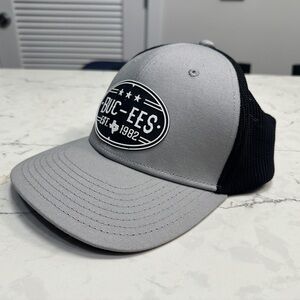 BUC-EES Gray & Black Mesh Trucker Hat